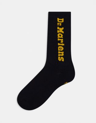 Dr Martens unisex vertical logo socks in black