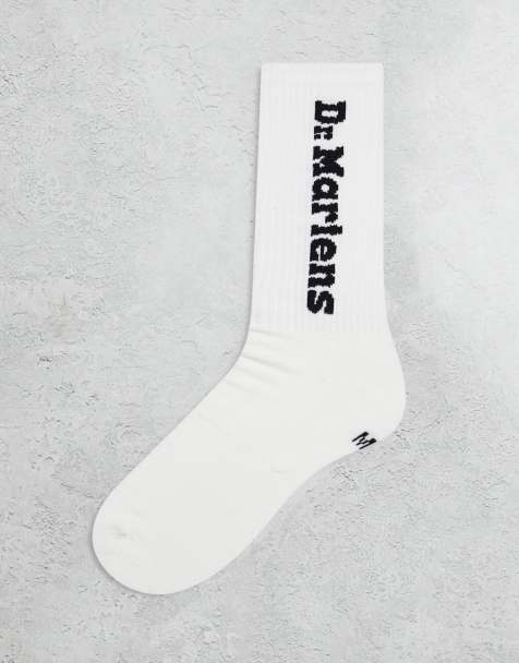 Dr Martens unisex vertical logo socks in white - view 1