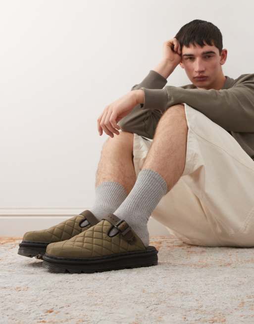 Dr Martens Unisex ZebZag quilted mule in khaki green, 2 of 4