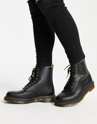 Dr Martens vegan 1460 8-eye boots in black   - ASOS Price Checker