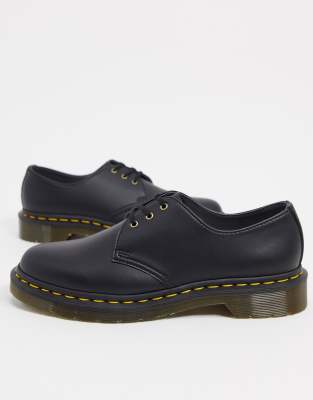 Dr Martens Vegan 1461 3 eye flat shoes in black | ASOS