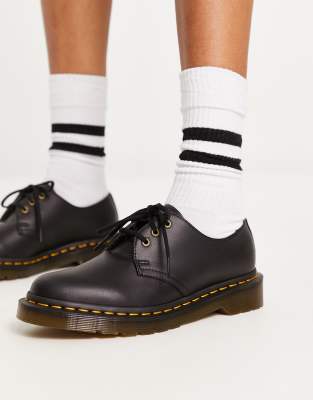 Dr Martens Dr Martens vegan 1461 3 eye flat shoes in black