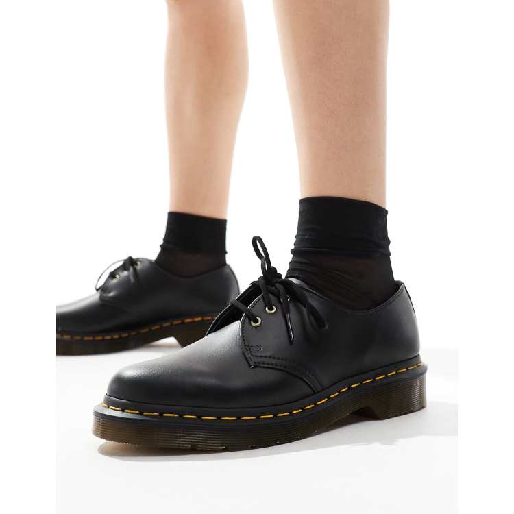 Dr Martens Vegan 1461 3 eye shoes in black felix rub off | ASOS