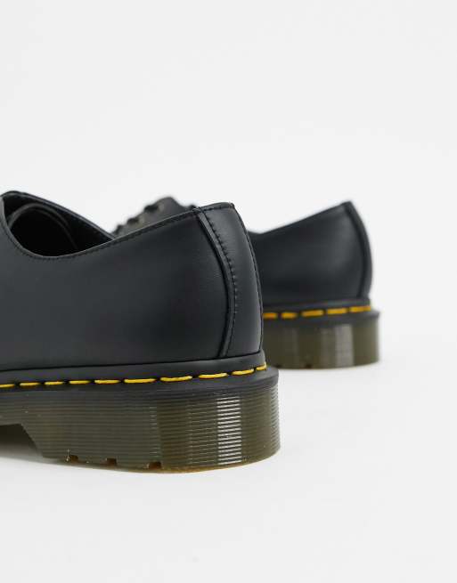 Dr Martens – Vegan 1461 – Schwarze Schuhe mit 3 Ösen  , 4 von 4