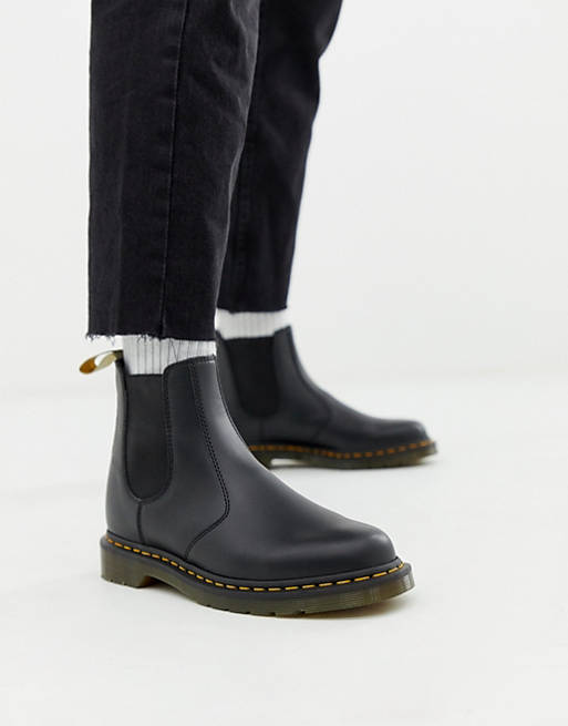 autobiography Pacific Islands architect Dr Martens vegan 2976 chelsea boots in black smooth | ASOS