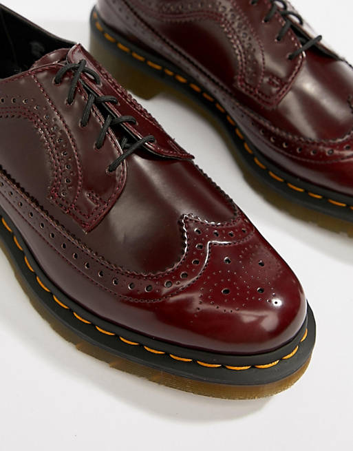 Dr Martens vegan 3989 brogue shoes in red