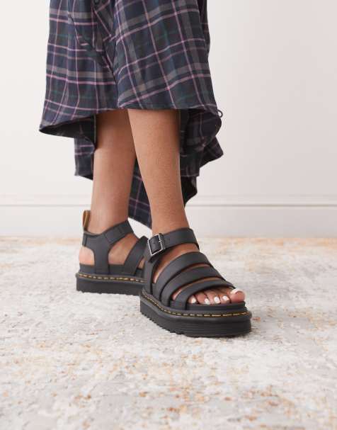 Dr Martens - Vegan Blair - Svarta tjocka sandaler - view 1