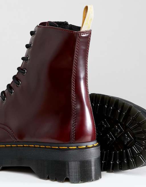 Dr martens vegan jadon ii shop 8-eye platform boots in red