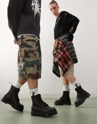 Dr. Martens Vegan Jadon Ii Mono Boots In Black Felix Rub Off