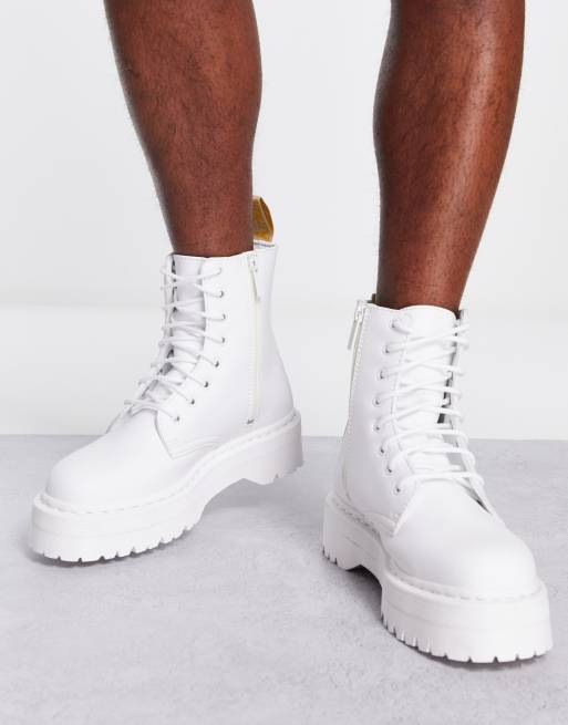 Dr martens hotsell white mono boots