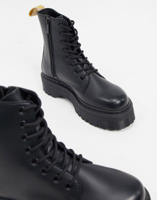 vegan black platform boots