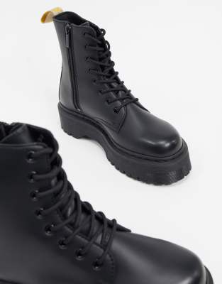 vegan black platform boots