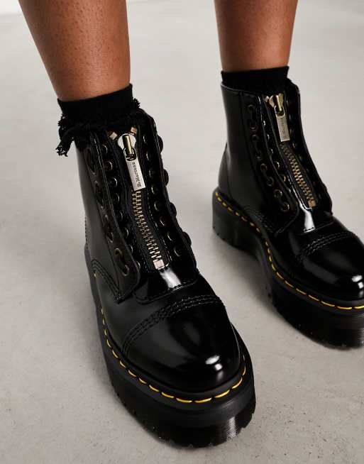 Dr Martens - Vegan Sinclair - Sorte junglestøvler med plateausål i oxford-stil, 4 af 4