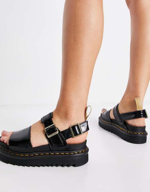 black voss dr marten sandals