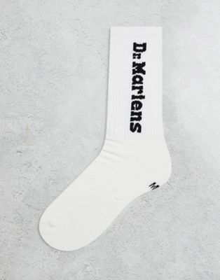 Dr Martens vertical logo socks in white