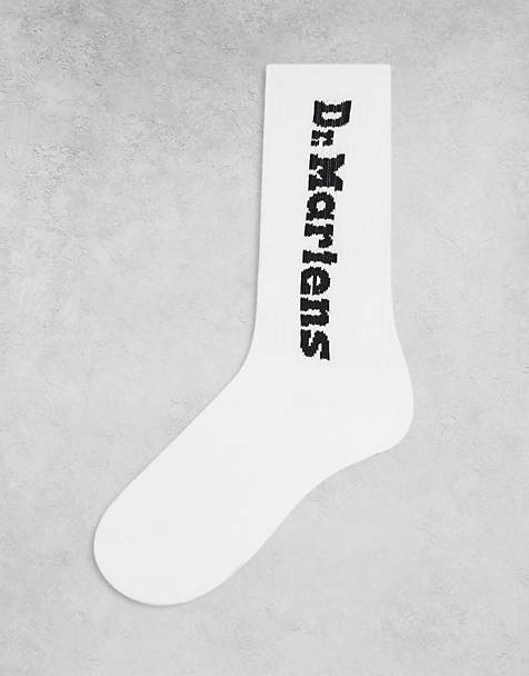 Dr Martens vertical logo socks in white