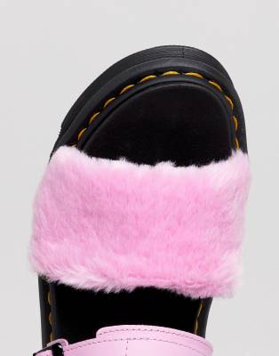 dr martens voss fluffy pink sandals