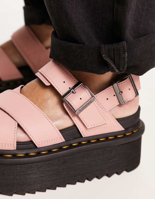 Dr Martens Voss ii quad sandals in peach beige | ASOS