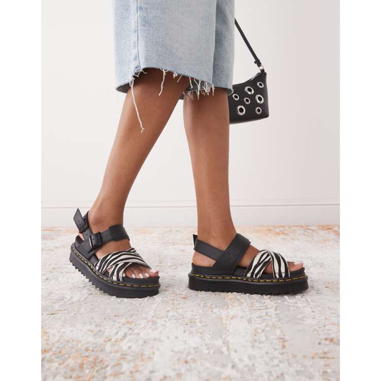 Dr Martens Voss II Sandals in Zebra Print | ASOS