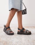 [Dr Martens] Dr Martens Voss II sandals in zebra print-Black 40 BLACK
