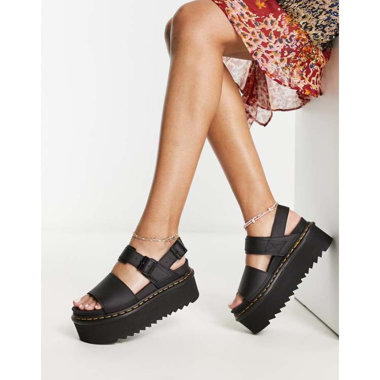 Dr Martens Voss Quad leather sandals in black ASOS