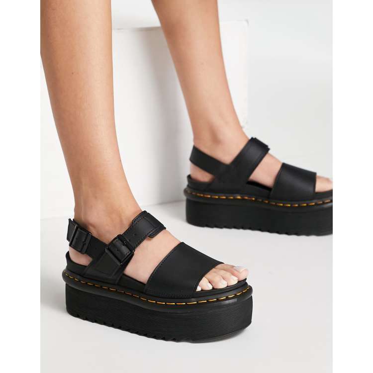 Dr Martens Voss Quad sandals in black | ASOS