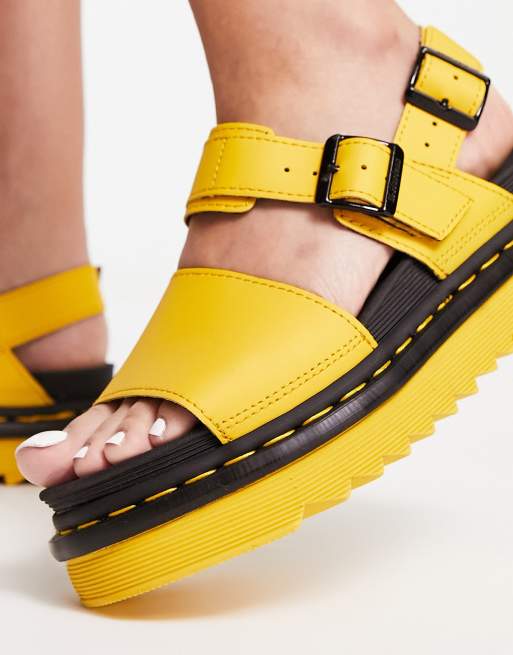 Dr Martens Voss sandals in yellow