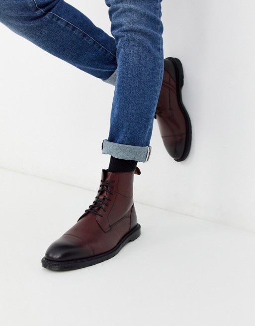 Dr Martens Winchester Temperley Boots In Cherry Red