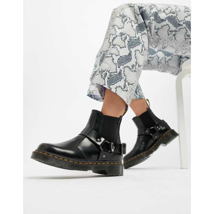 Dr Martens Wincox Black Leather Harness Chunky Chelsea Boots ASOS