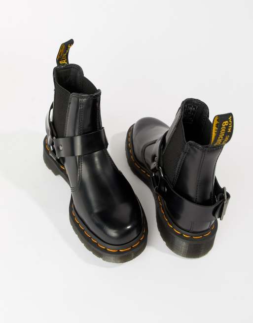 Dr Martens Wincox Black Leather Harness Chunky Chelsea Boots