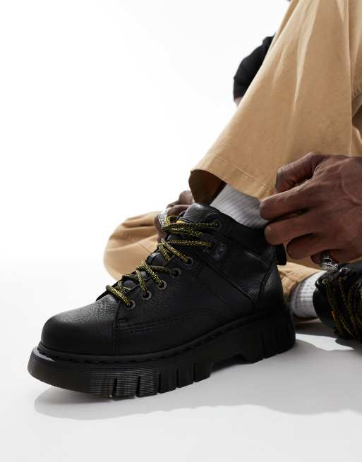 Dr Martens Woodard 7 eye boots in black grizzly ASOS