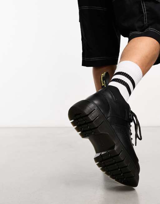 Dr Martens Woodard 7 eye shoes in black grizzly leather ASOS