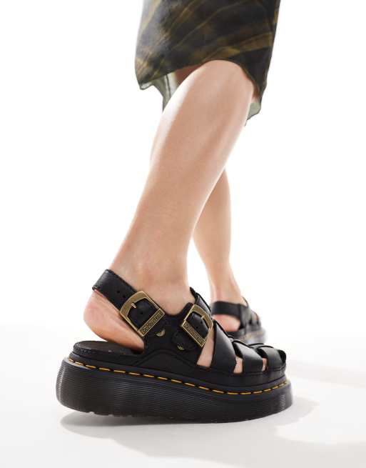 Dr. Martens - Wrenlie - Quad - Sandalen met bandjes in zwart, 3 van 4