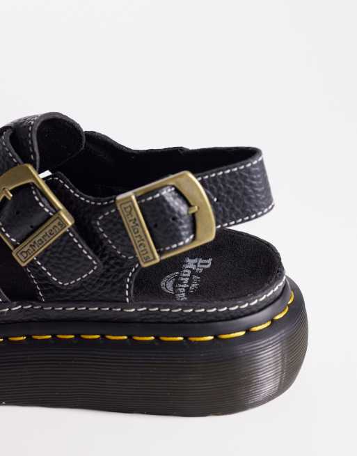 Dr Martens – Wrenlie – Svarta sandaler med präglade blommor, 4 av 4