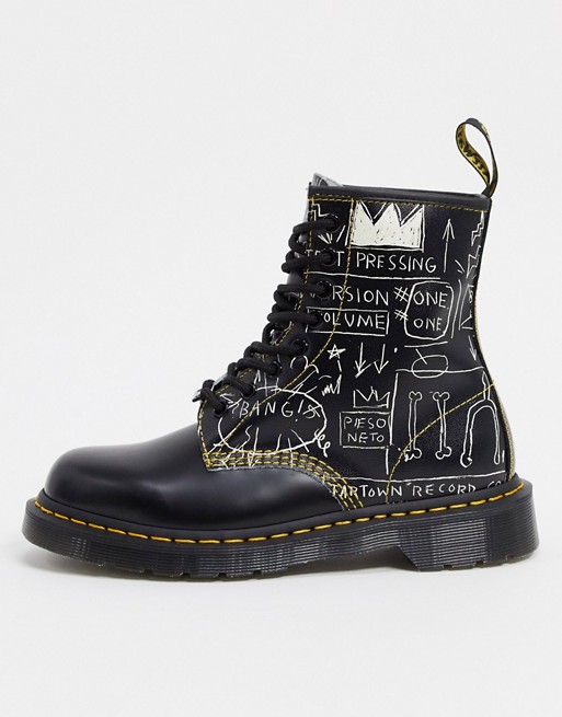 Dr Martens x Basquiat 1460 8 eye boots in black | ASOS