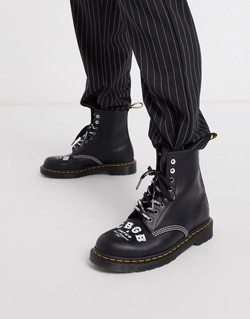 Dr Martens x CBGB 1460 8 eye boots in Black