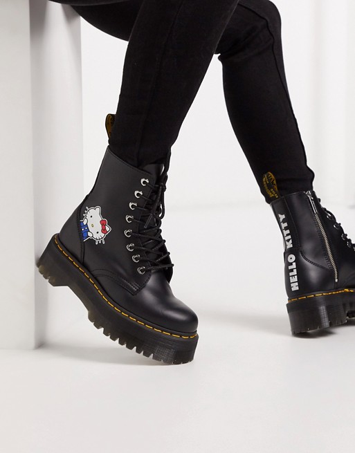 Dr Martens x Hello Kitty Jadon chunky ankle boots in Black