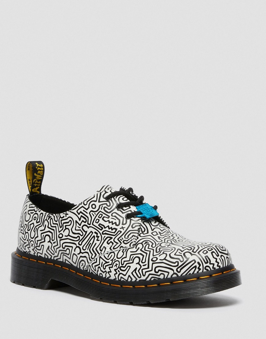 Dr Martens x Keith Haring – 1461 – Vita skor med 3 öljetter