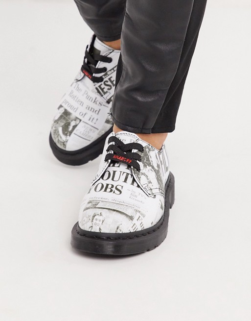 Dr Martens x Sex Pistols 1461 flat lace up shoes in white