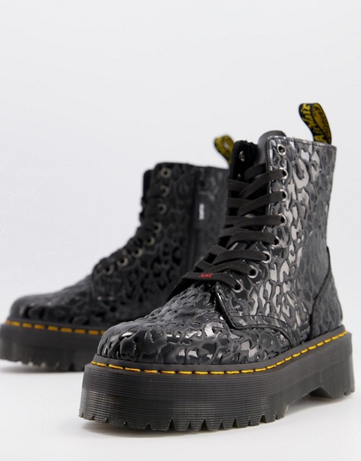 Dr Martens x X Girl chunky flatform boots with logo laces in black