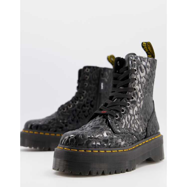 Dr Martens x X-Girl chunky flatform boots with logo laces in black