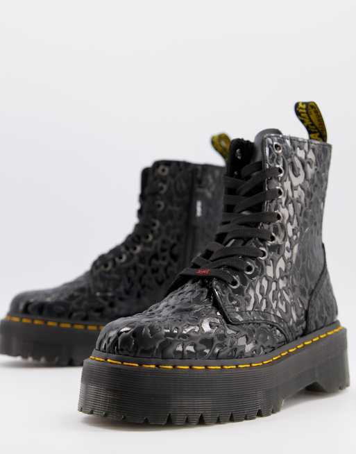 Dr Martens x X-Girl chunky flatform boots with logo laces in black