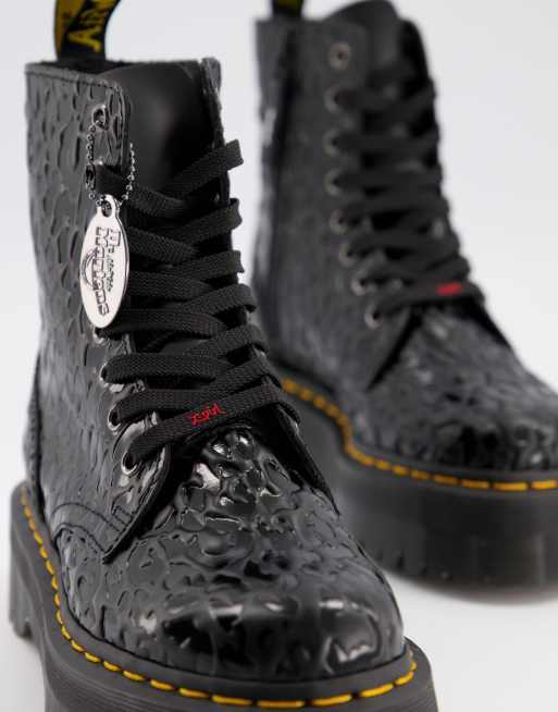 Dr Martens x X-Girl chunky flatform boots with logo laces in black