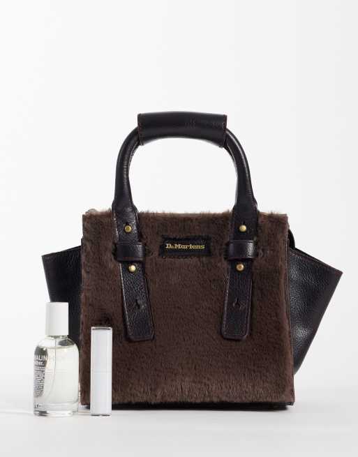 Dr Martens XS tote bag in spiced brown fur, 2 of 4
