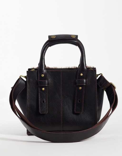 Dr Martens XS tote bag in spiced brown fur, 4 of 4