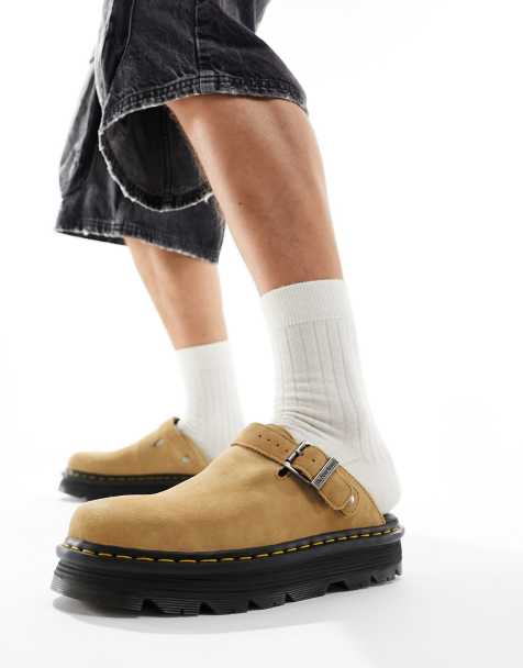 Dr. Martens - ZebZag - Bruna, platta skor med öppen häl i mocka - view 1