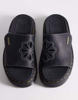 DR MARTENS - ZebZag - Claquettes à fleurs - Noir Wyoming 38