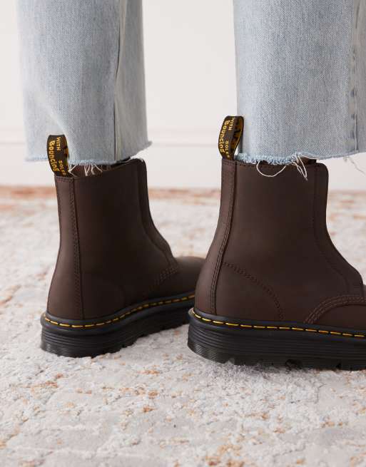 Dr Martens ZebZag laceless boot in dark brown wyoming, 2 of 4