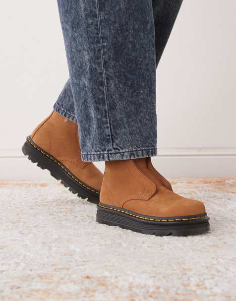 Dr Martens ZebZag laceless boot in desert brown milled nubuck - view 1