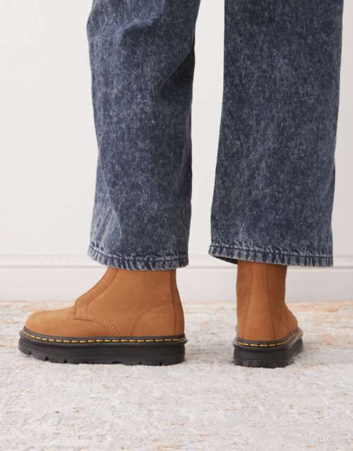 Dr Martens ZebZag laceless boot in desert brown milled nubuck, 2 of 4